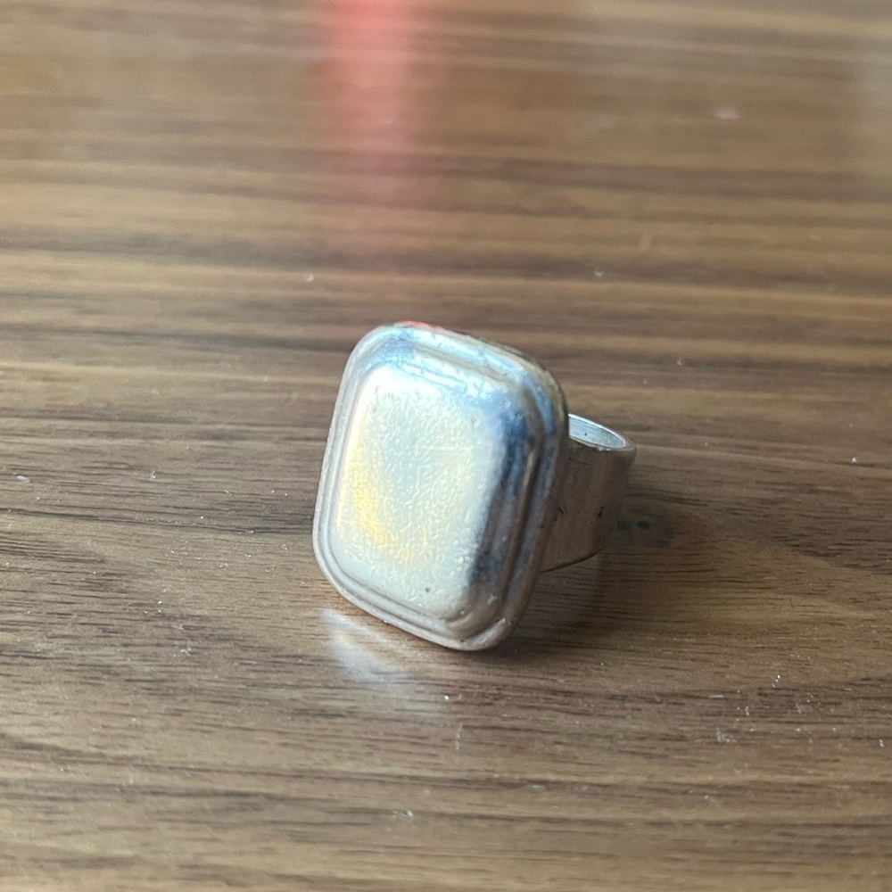 Vintage Heavy chunky 925 sterling silver stamped Mexico ring size 6.5 - Picture 3 of 9